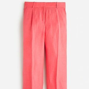 J Crew Pink Straight-leg essential pant in Chelsea linen-cupro blend